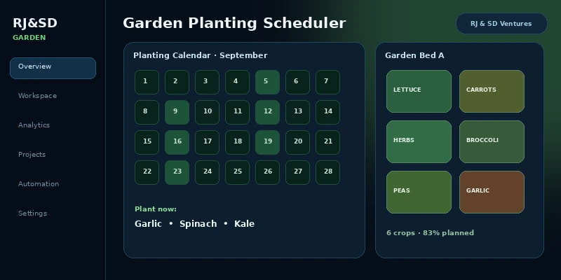 Garden Planting Scheduler main screen preview