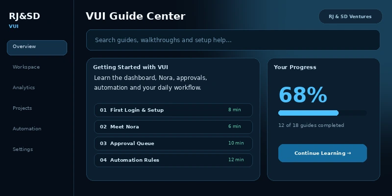 VUI Guide Center main screen preview